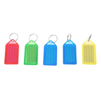 

Hot Sale 5Pcs Multicolor Plastic Key Tag Assorted Key Rings ID Tags Name Card Label