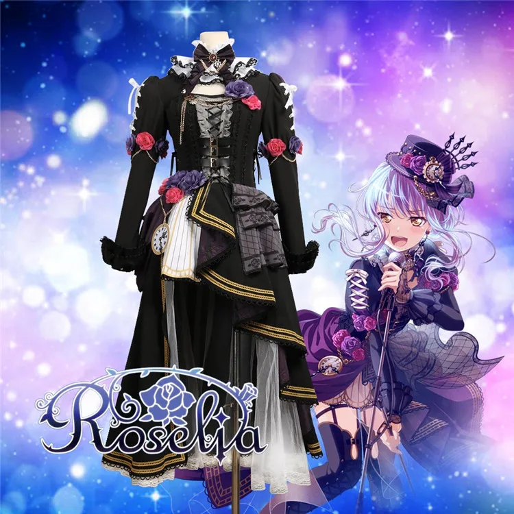 Аниме косплэй костюм Bang Dream! Платье Roselia Neo-Aspect Minato Yukina Z