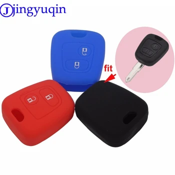 

10x Silicone Car Key Cover Holder for Peugeot 206 307 207 408 For Citroen C2 C3 C4 Soft Rubber 2 Button Key Fob Case Shell