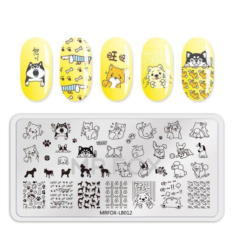 

6.5*12.5cm Rectangle Nail Stamping Image Plate Diamond Flower Feather Design DIY Stamp Template Nail Stencil Tool Kits