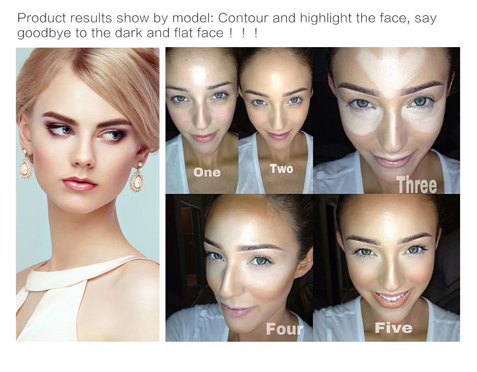 Бронзовая Пудра для лица Хайлайтер для макияжа Glow порошок в наборе хайлайтер мерцающий подсвечивающий набор косметики
