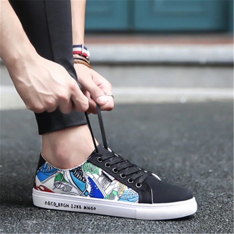 New listing spring and summer comfortable casual men's canvas shoes men's lace fashion flat casual shoes 2018 running shoes