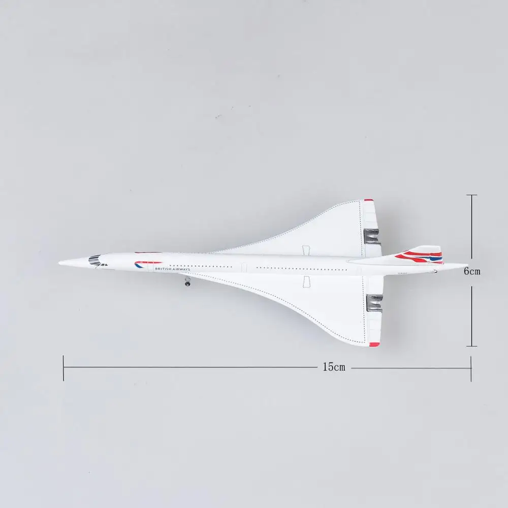  1/400 Scale British Airways Concorde Metal Alloy Airplane Model 16cm UK Air Plane Model Toys For Co