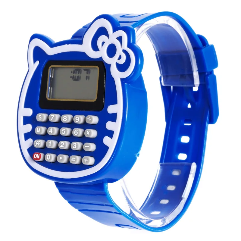 Многоцелевой игрушка наручные часы для малышей и детей постарше Дата месяц Время Дисплей двойной калькулятор электрические часы фигурки