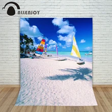 Allenjoy photographic background Boat Beach seaside Baiyun backdrops baby wedding photo scenic 150x200cm