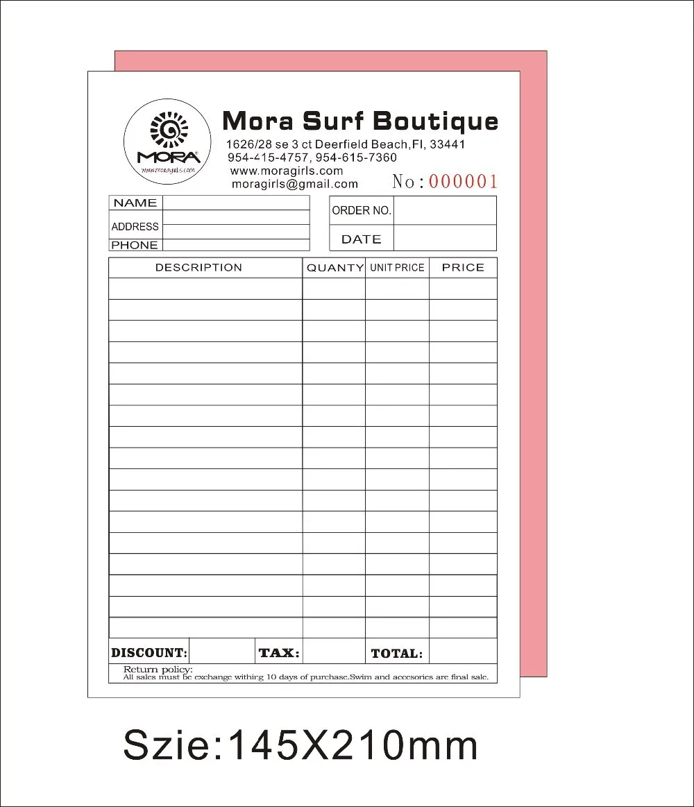 Custom Invoice Books