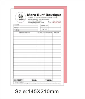 

Custom print A5 50pcs two copy invoice book ,free shipping by fedex to USA