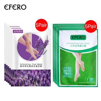 

10pair=20pcs EFERO Feet Exfoliating Foot Mask Moisturizing Pedicure Socks Remove Cuticles Foot Skin Renewed Smooth Cleaning