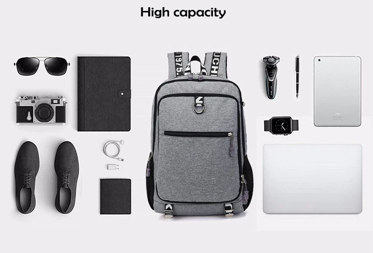 Водонепроницаемый мужской школьный рюкзак с зарядкой через USB для подростков, рюкзак для школы, Студенческая сумка для книг, дорожная сумка для мужчин