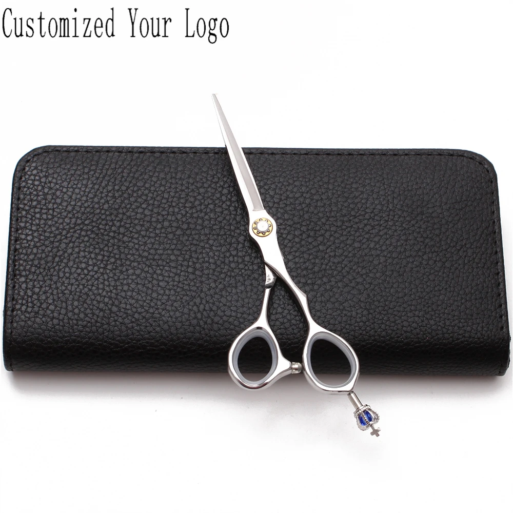 

6" 17.5cm Engraving Logo JP 440C Silver Hairdressing Scissors Cutting Shears Regular Scissors Professional Hair Scissors C9020