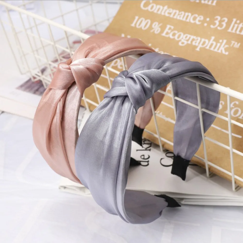 

Fashion Soft Hair Accessories Hairband For Ladies Luxurious Soft Cloth Headwear Solid Top Knot Hair Band For Adult