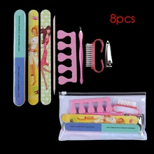 6/8 штук в упаковке профессиональная ногтей DIY Набор инструментов для маникюра пилка для ногтей буфера кутикулы кусачки для ногтей и лопатка для снятия кутикулы толкатель кисточки Remover Педикюр помощник