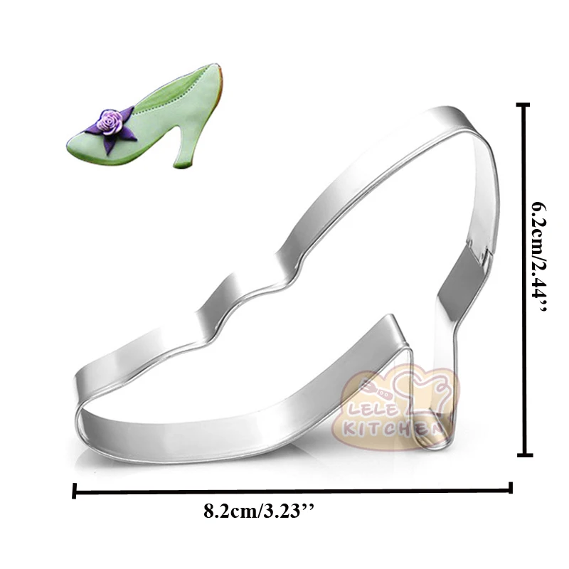 Cookie Cutter 1pcs patisserie Bakery Princess Dress Crystal Shoes Metal Cake Decor Biscuit Pastry Shop Cupcake Mould Baking Mold Baking Decorating Tools