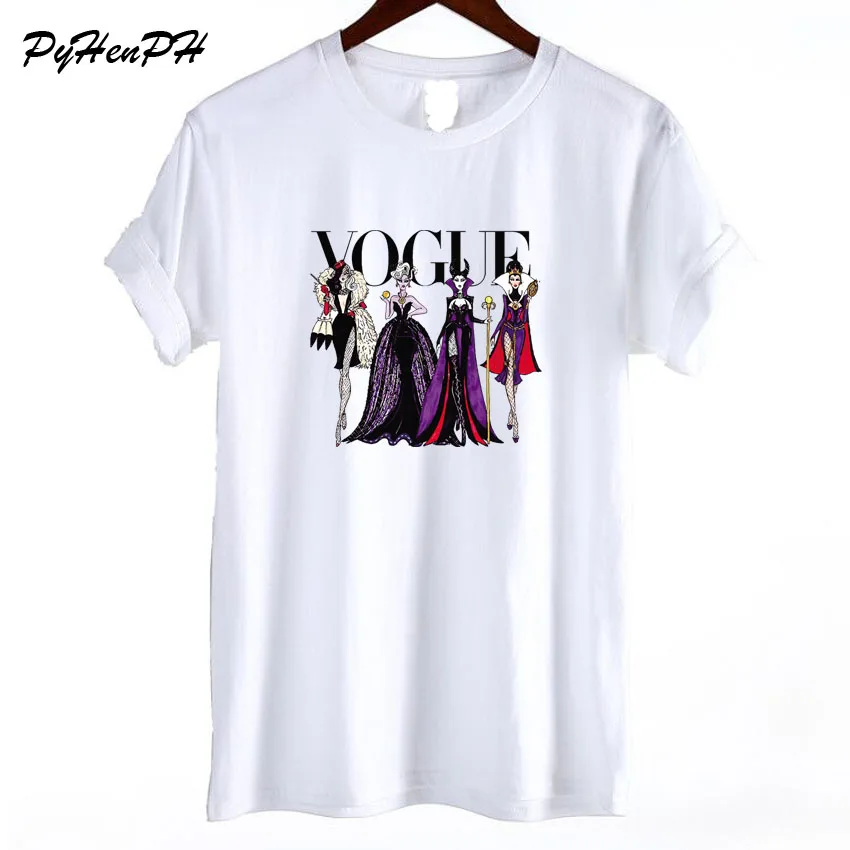 

PyHenPH Brand New VOGUE Princess Queen T Shirt Women Summer Style Short Sleeve Cotton Tee Shirt Femme Tumblr Cloting