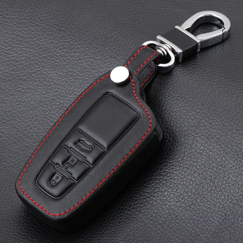 Автомобильный чехол для ключей, кожаный умный пульт дистанционного управления, брелок, чехол для ключей, сумка для Toyota C-HR CHR Camry Hybrid Prius Prado