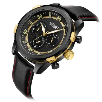 

MEGIR Sport Wrist Watch Men Watch 3 Dial Fashion Relogio Masculino Waterproof Men's Watch Calendar Watches Clock reloj hombre