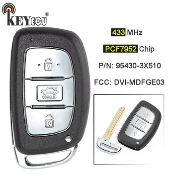 

KEYECU 433MHz PCF7952 Chip P/N: 95430-3X510 DVI-MDFGE03 Smart 3 Button Remote Car Key Fob for Hyundai Elantra
