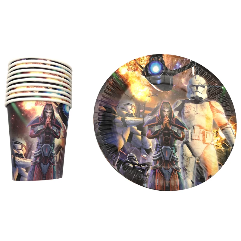 60pcs Baby Shower Events Party Star Wars Theme Tableware Set Happy