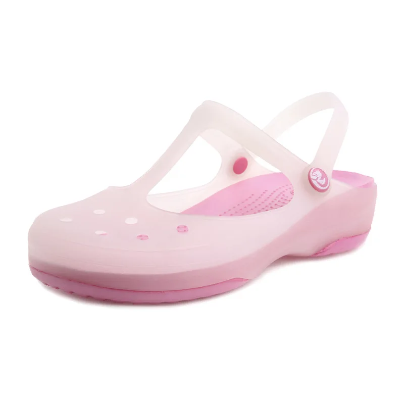 

Women Sandals 2018 Hot Summer New Candy Color Women Shoes Peep Toe Stappy Beach Valentine Rainbow Croc Jelly Shoes Woman Flats