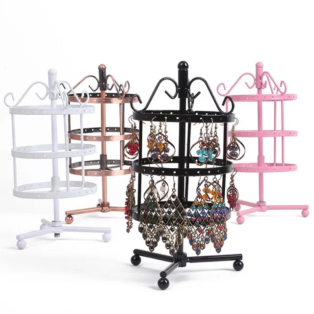 Fashion Three Tier Metal Rotating Earring Display Jewelry Fashion Three Tier Metal Rotating Earring Display Jewelry Shelf Holder Organizer Earrings