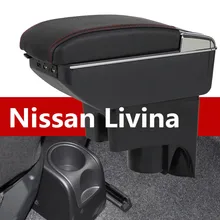 Para nissan livina apoio de braço loja central conteúdo caixa de armazenamento titular copo cinzeiro carro-estilo acessórios interiores 2006-2017