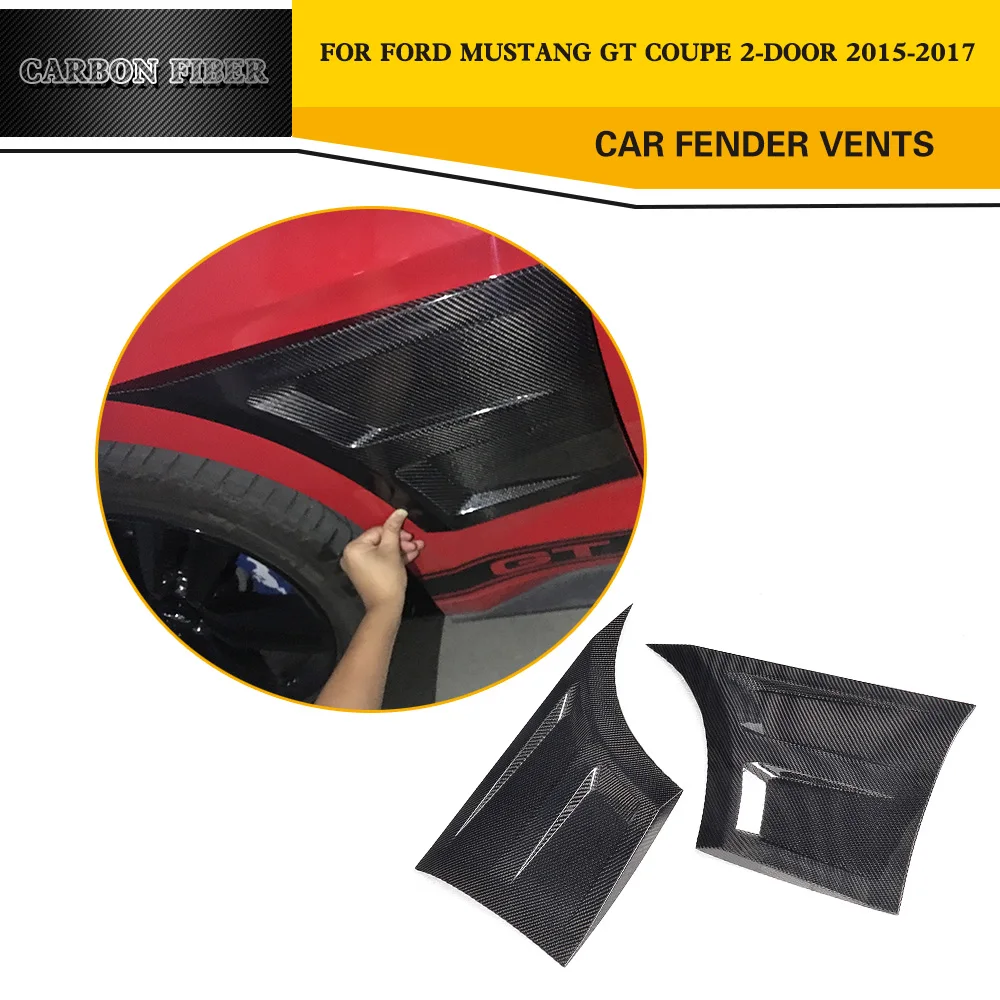 

2PCs/Set Carbon Fiber Car Racing Side Fender Vent Air Intake Trims for Ford Mustang Coupe 2-Door 2015-2017
