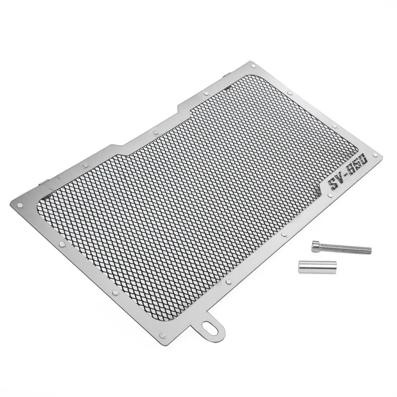 Для SUZUKI SV650- решетка радиатора Защитная алюминиевая сталь решетка радиатора решетка крышка резервуара для воды охладитель ободок протектор для девочек - Цвет: silver