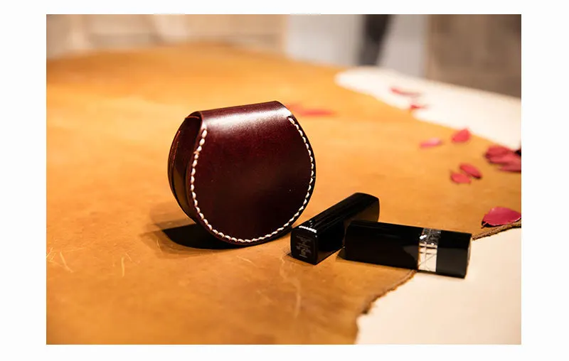 Винтажный женский кошелек унисекс ручной работы из натуральной кожи высокого качества с темной пряжкой, маленькая многофункциональная круглая коробка
