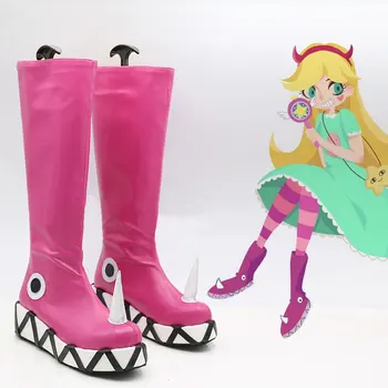 

Anime Star vs.The Forces of Evil Women Cosplay Boots Princess Star Butterfly Pink Shoes