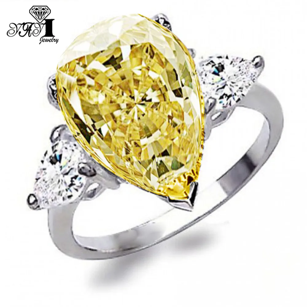 YaYI, модное женское Ювелирное кольцо, 5CT, золотой цвет, циркон, CZ, серебряный цвет, обручальные кольца, свадебные кольца, вечерние кольца, подарок