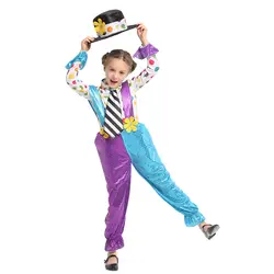 HUIHONSHE новые детские костюмы для девочек Забавный Клоун ролевые игры снаряжение Детская Вечеринка маскарад для Хэллоуина клоун костюм