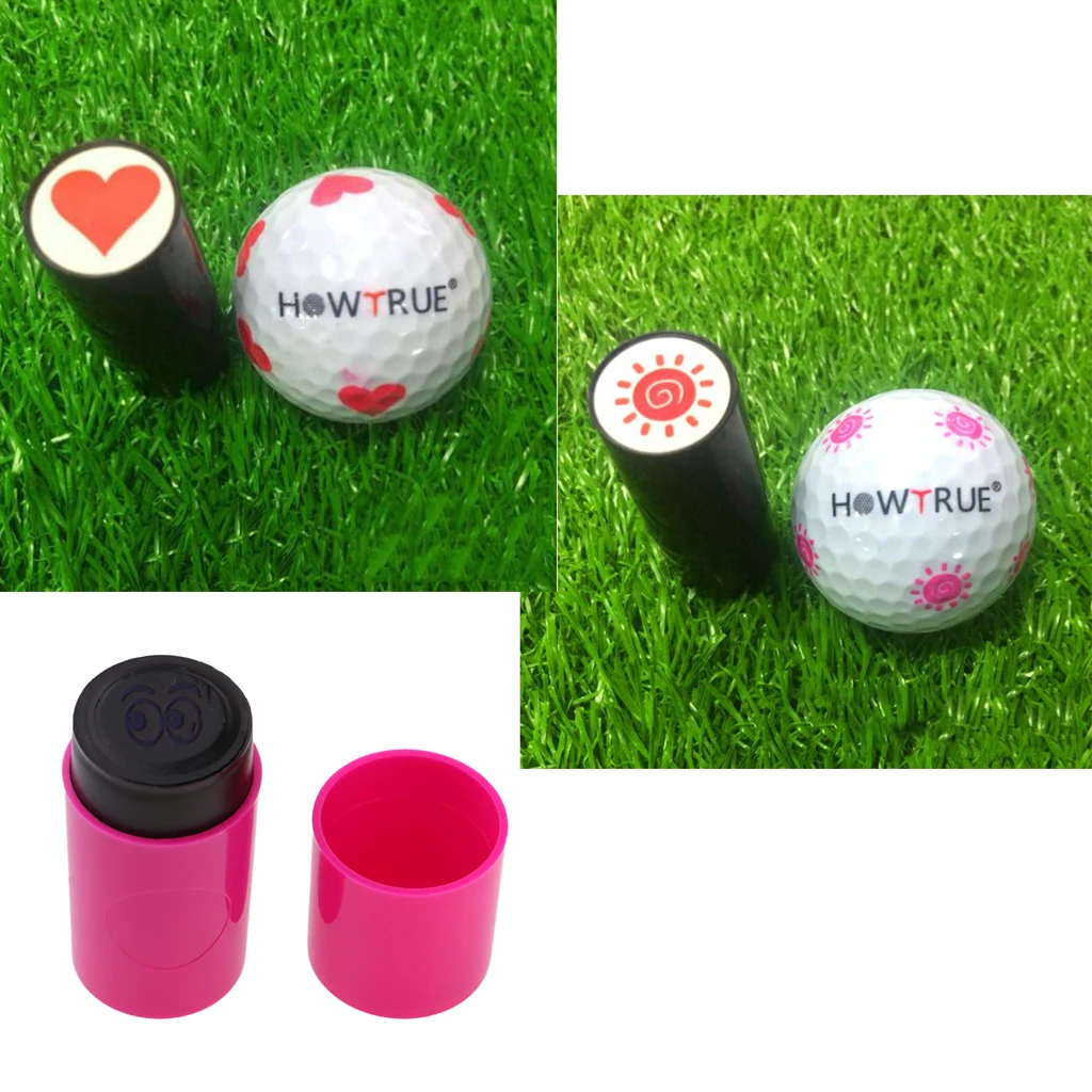 3 Count  Long Lasting Golf Ball Stamp Stamper Cute Heart  Sun Shape Cartoon Eye Marker Seal Birthday Gift  For Golfer