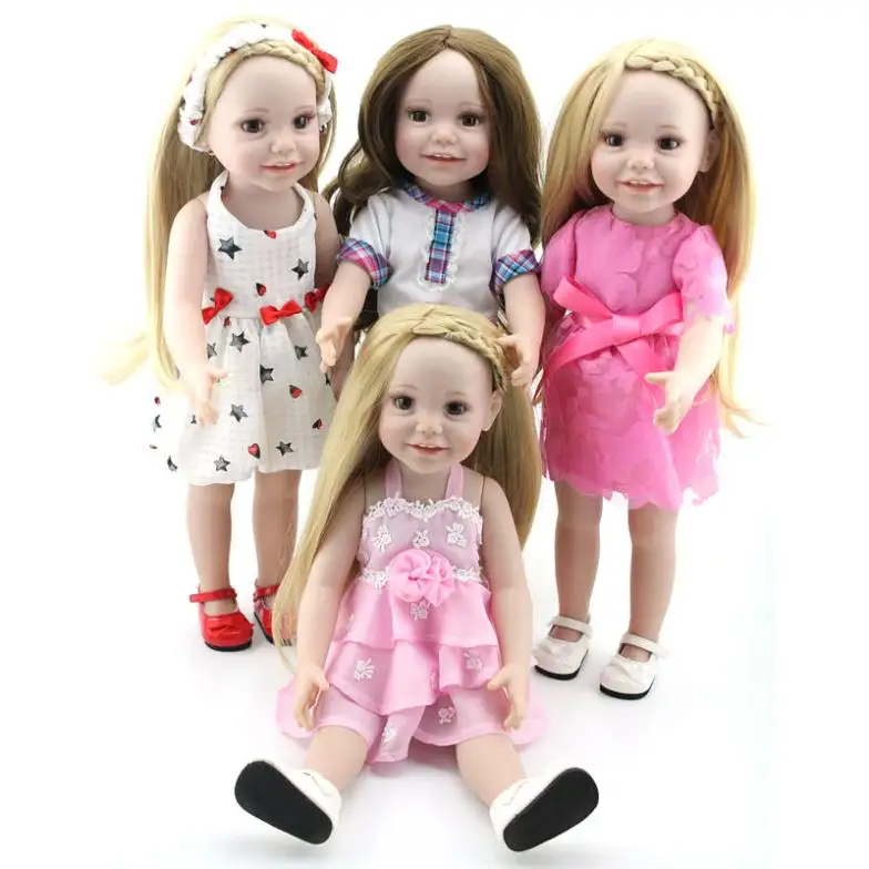 5a Full Vinyl American Girl Dolls For Classic Toys 18'' Handmade Realistic Kids Hobbies Style Special free shippng | Игрушки и