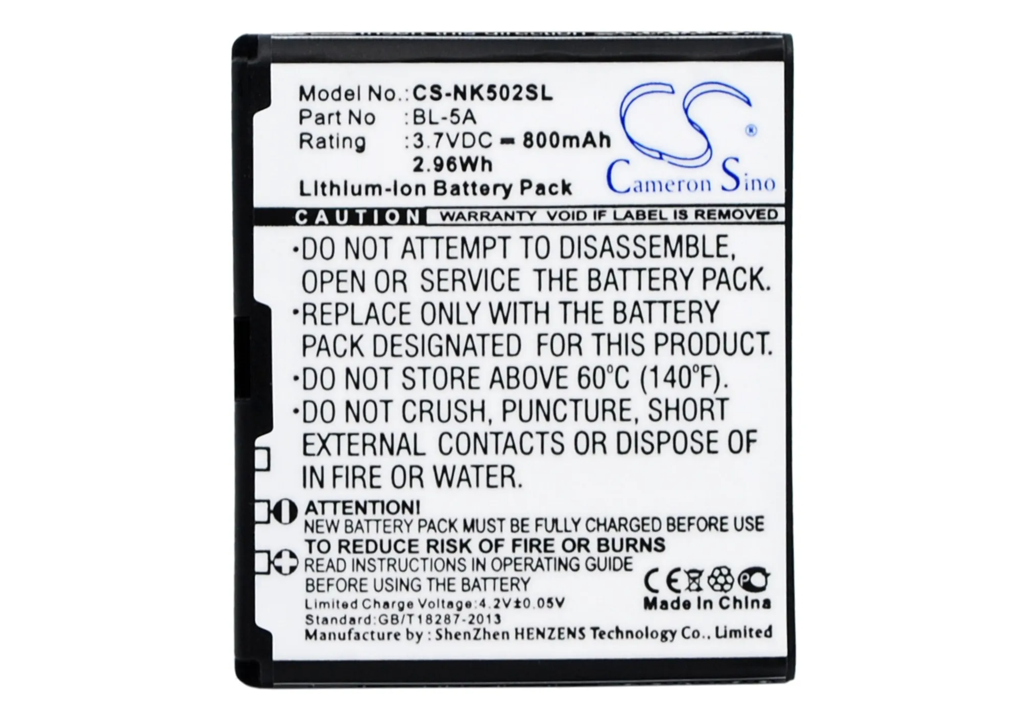 BL 5A аккумулятора Cameron Sino 800mAh для Nokia Asha 502|cameron sino|battery for nokiabattery |