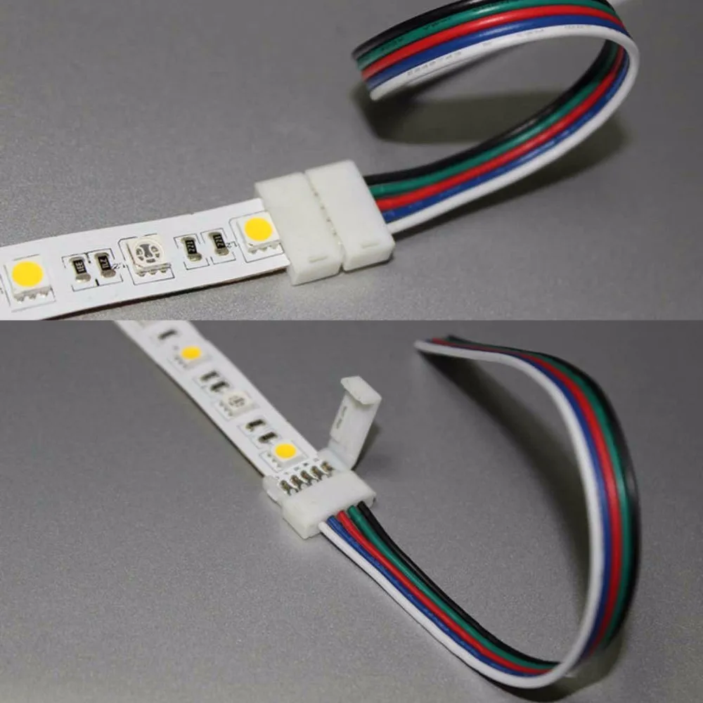 1 шт. 5pin RGBW прокладка подключить провод solderless 10 мм 12 мм ширина 5pin карабин адаптер с кабелем для RGBWW светодиодные ленты
