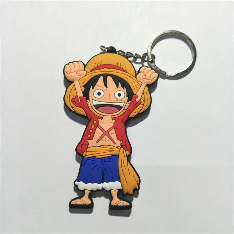 One Piece PVC Keychain Figures Toys Anime Cartoon Luffy Chopper Zoro Nico Nami  Sanji Key Bag Pendants Keyring Dolls 10pcslot (11)