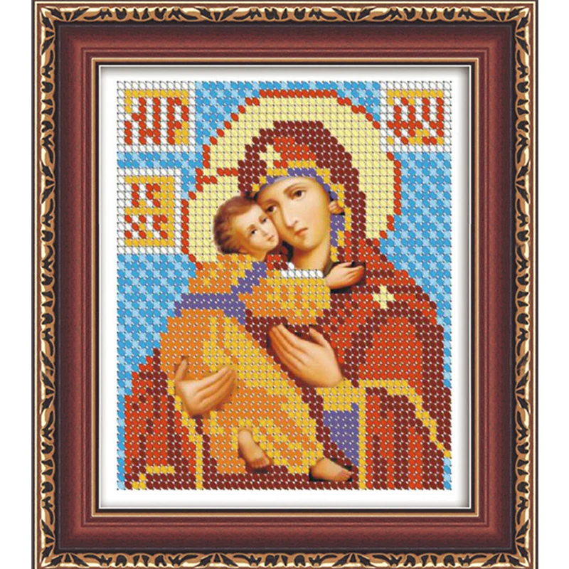 DIY 5D Diamond Embroidery Diamond Mosaic Russia Human Virgin and Child Round Rhinestones Diamond Painting Cross Stitch Kit