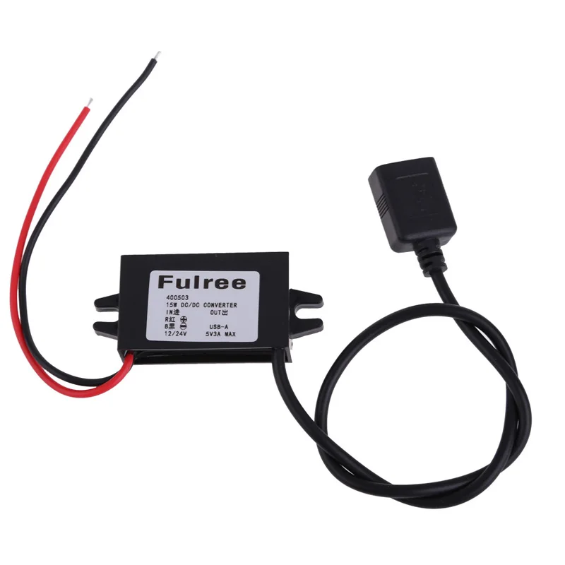 

Single USB 12V 24V to 5V DC/DC Step-down Power Adapter Converter Inverter ME3L