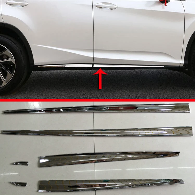 

For Lexus RX Class RX350 RX405h 2016 2017 2018 ABS Chrome Side Door Body Molding Moulding Trim