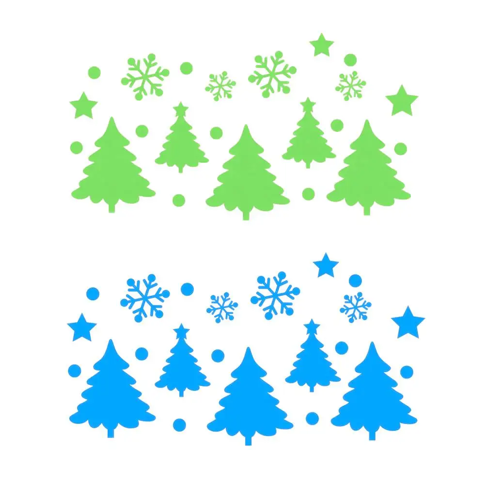 

Wallpaper Sticker Merry Christmas Glow Snowman Pine Window Glass Decorative Wall Stickers Wallpapers For Kids Living Room