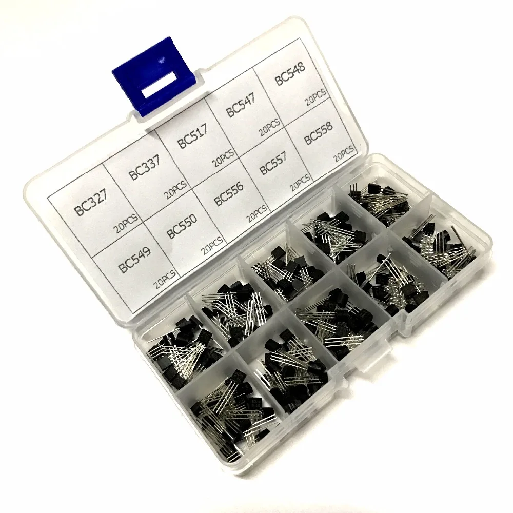 BC327~BC558 NPN Transistor Assortment Kit Box Pack Set - 10 Values, 200pcs including BC337, BC549, BC550, BC517, BC556, BC547, BC557, BC548 image 4