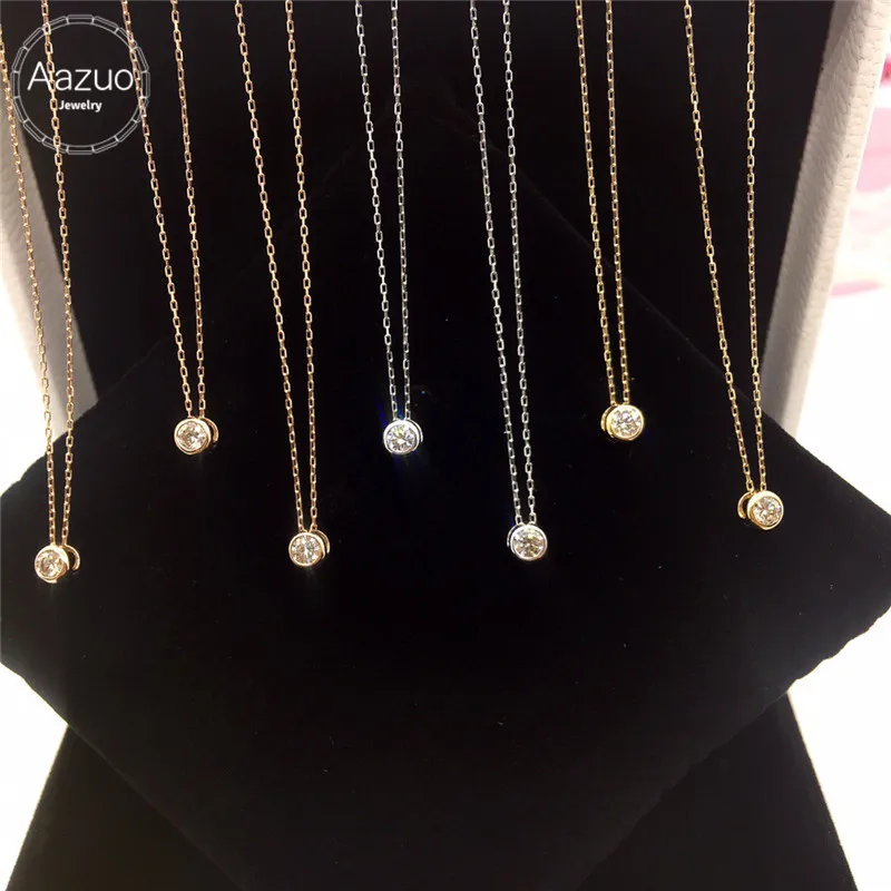Aazuo, 18 K, белое золото, желтое золото, розовое золото с настоящими бриллиантами, круглая свободная подвеска-ожерелье, подаренное для женщин, свадебная гирлянда, цепь Au750
