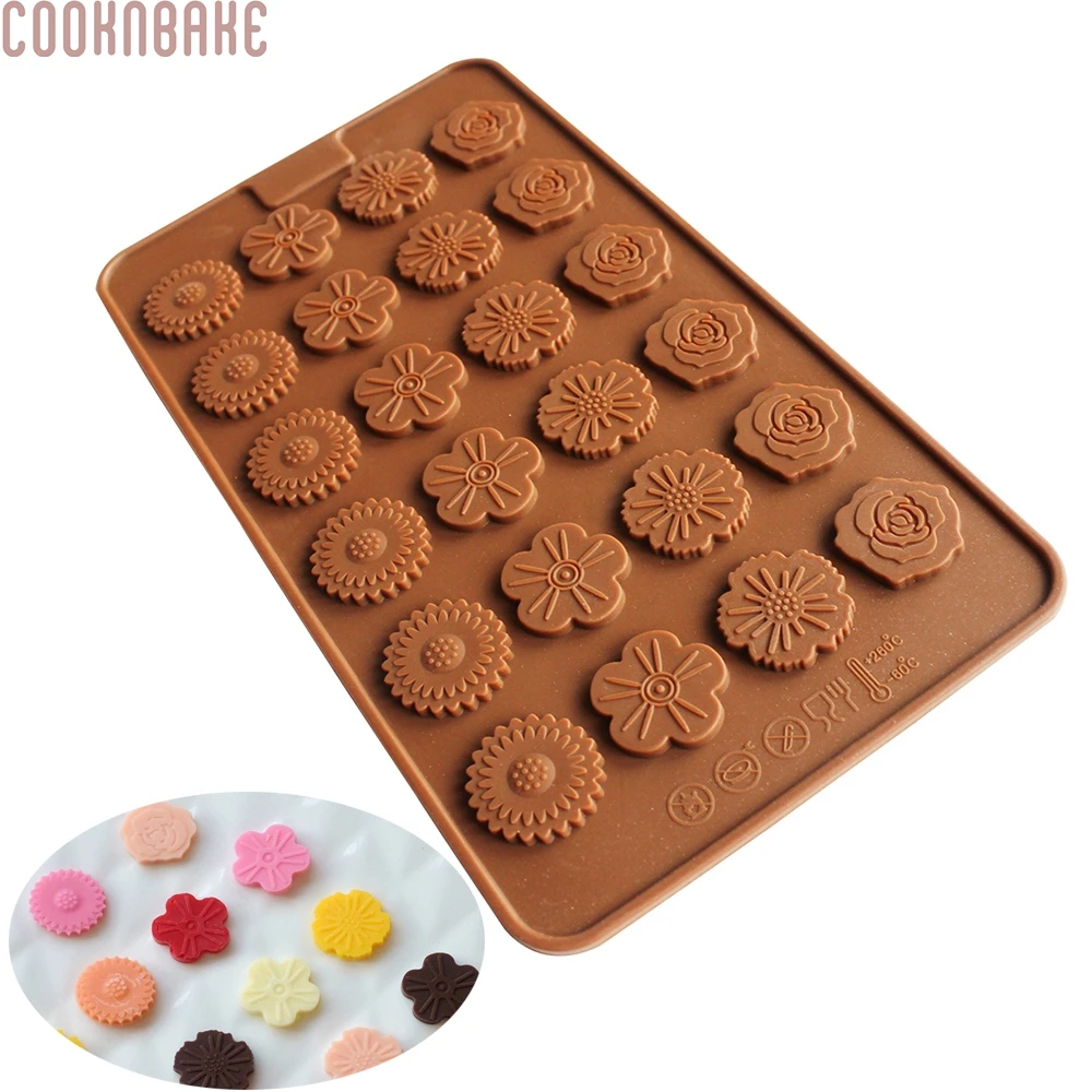 COOKNBAKE цветок силиконовые формы для печенья и инструменты выпечки торта 24 полости
