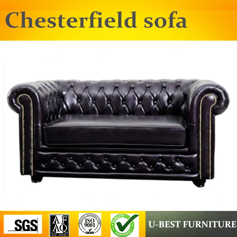 U-BEST Европейский классический винтажный кожаный диван 2-местный chesterfield