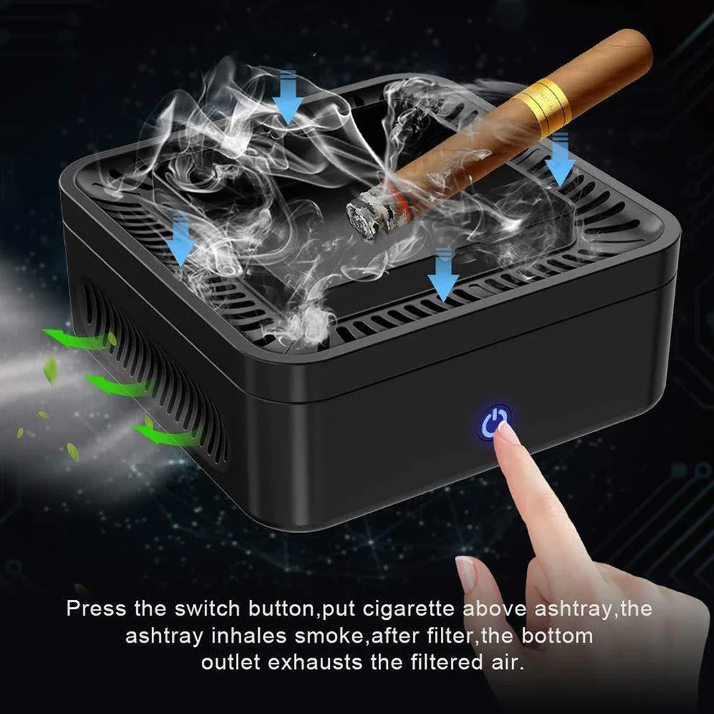 

HOT USB Rechargeable Smokeless Ashtray Secondhand Smoke Air Filter Purifier for Home Office Car TI99