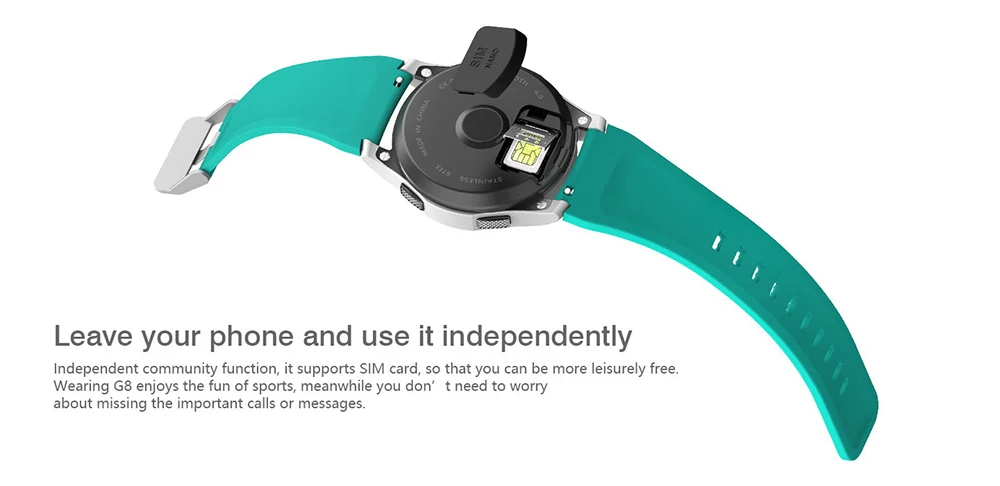 DTNO.I G8 Smartwatch Phone 1.2 inch Bluetooth 4.0 Heart Rate / Blood Pressure Monitor Remote Camera Pedometer