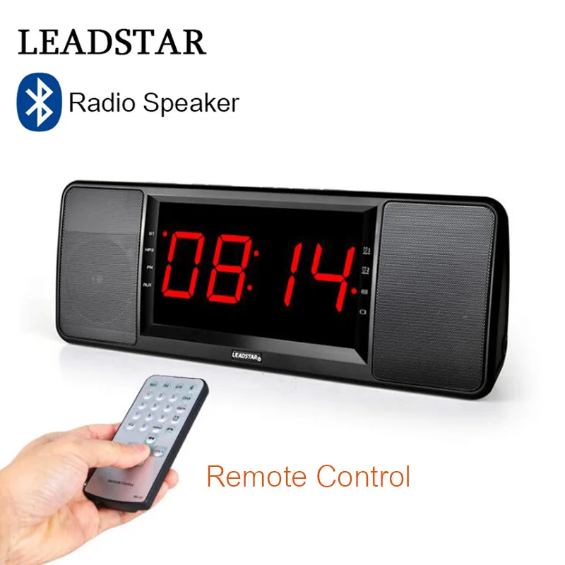 

LEADSTAR Remote Control Bluetooth Speaker FM Radio Handfree Deep Bass Wireless Speaker with LED Display Mic TF card USB Player