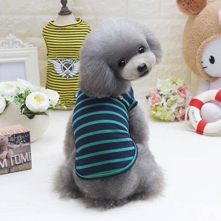 Летняя одежда для маленьких собак, одежда для домашних животных, жилет и рубашка, хлопковая одежда для щенков, жилеты для собак hondenkled 45 S1 - Цвет: Green