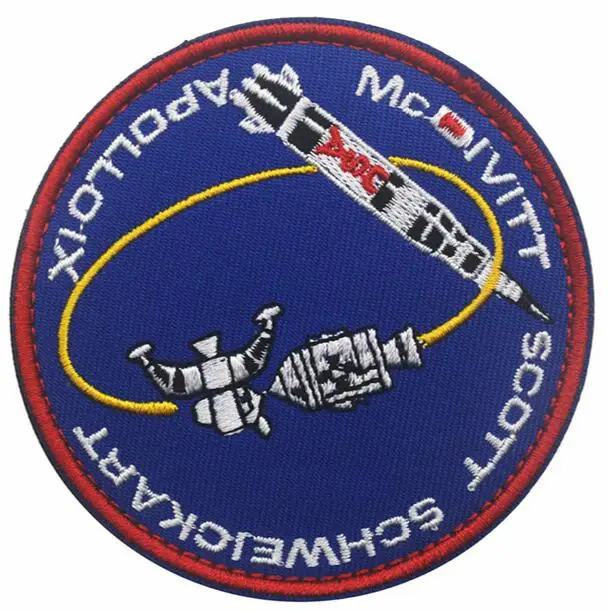 1 Piece APOLLO Mission Embroidery Decal Patch Astronaut DIY Spaceship Emblem Collage American Combat Outdoor Supplies Icon Badge - Цвет: D