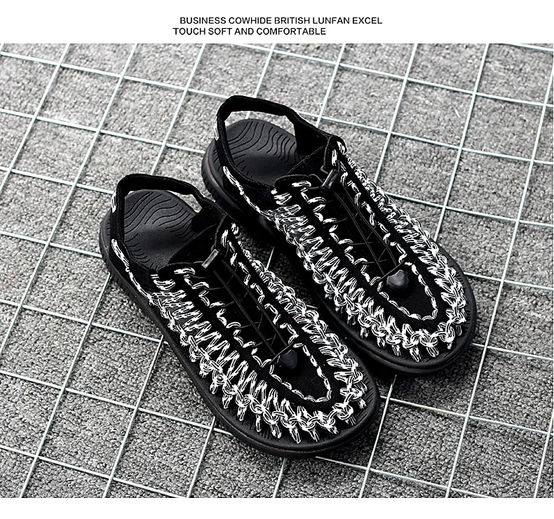 SERENE Brand2019 Summer Men Sandals Weaves Breathable Shoes Casual Sandals Fashion Design High Quality Comfortable Casual Sandal (12)